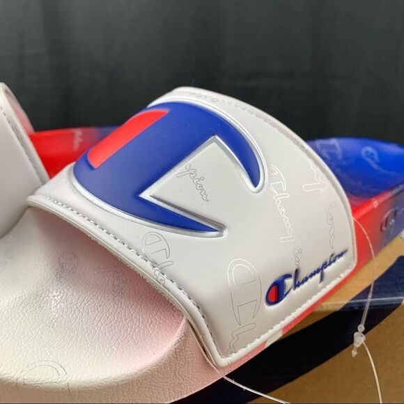Champion Red White And Blue Slides Womens 7 / 9 - Picture 5 of 11